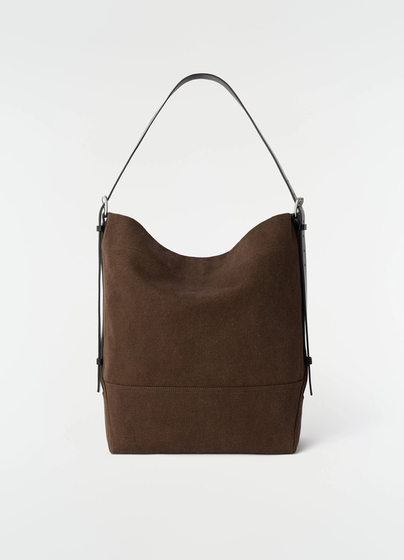 BELTED TOTE BAG IN HEAVY ECO COTTON CANVAS