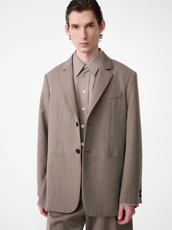 Roversi Wool Jacket in Bark Melange