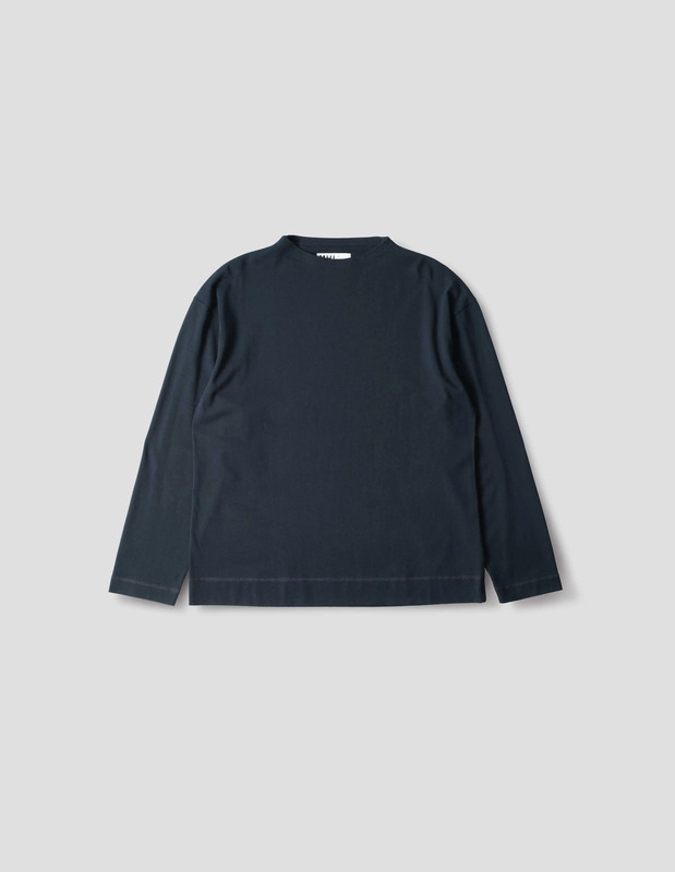 MHL. SMOCK NECK T SHIRT | LIGHT COTTON JERSEY | INK