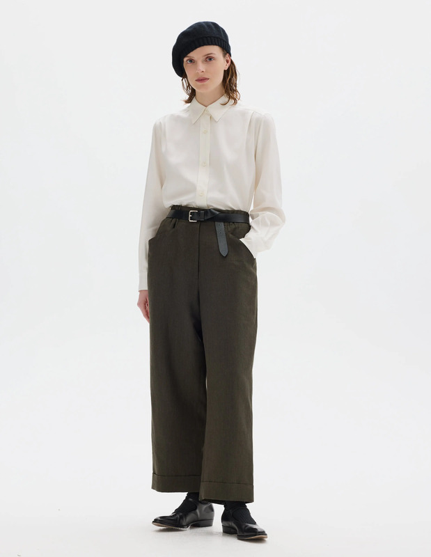 RELAXED CROP TRUSERS | PURE LINE | CEDAR