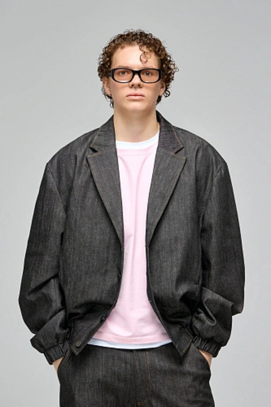 Denim bomber