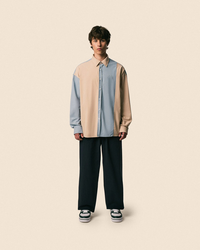 Men's Puff shirt sand/blue