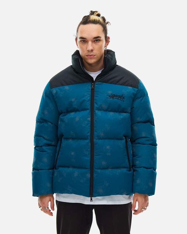 Downjacket RF Print Corsair blue-green