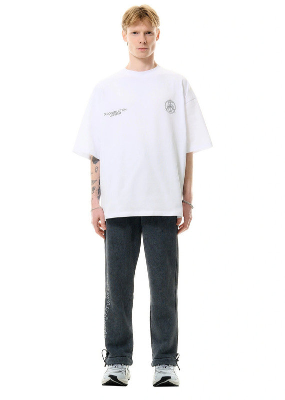 Temple Deconstruction Stone Wash Pants gray