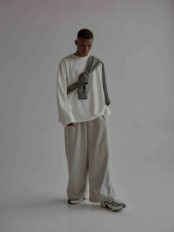 Брюки Baggy Trousers Logo Melange серые