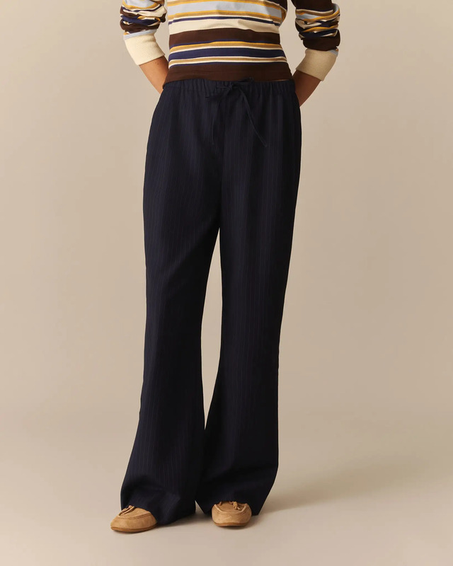 Cath Pinstripe Pant Navy
