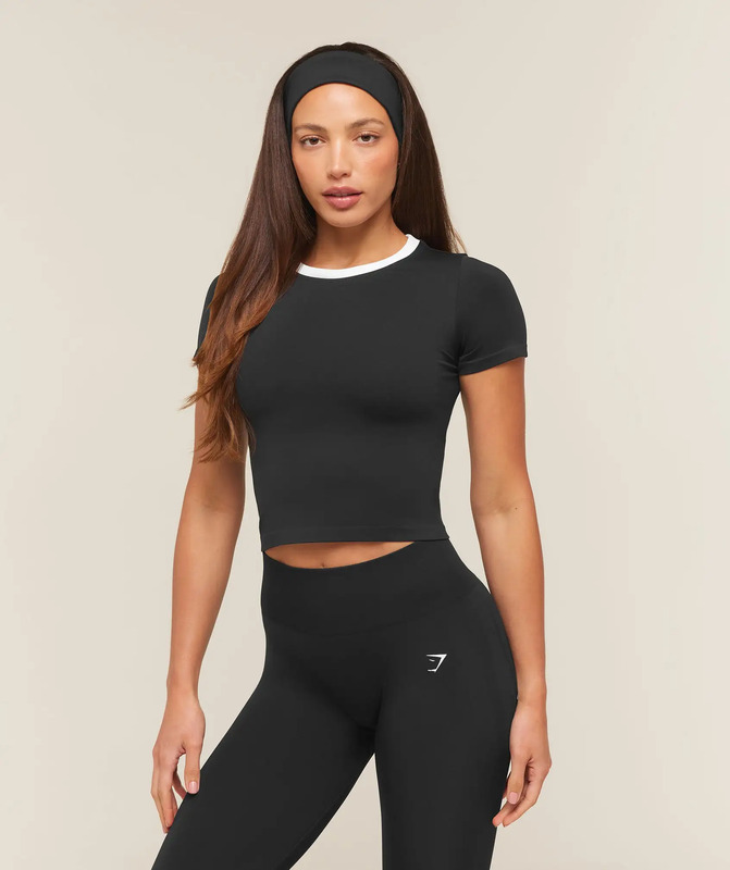 Gymshark Everyday Seamless Contrast T-Shirt - Black