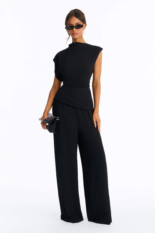 Best Influence High Neck Jumpsuit - Black