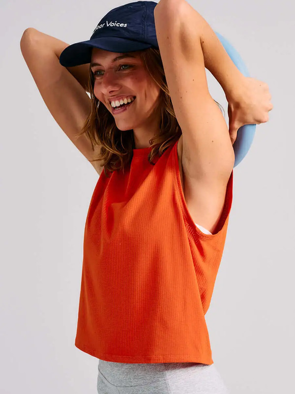ThinkFast Mesh Cropped Muscle Tank