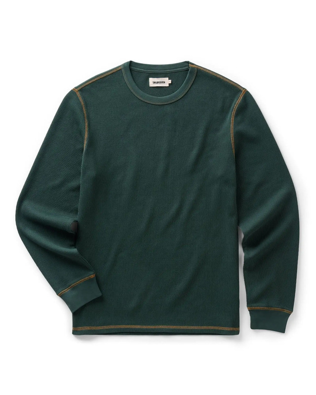 The Organic Cotton Crew in Dark Forest Waffle