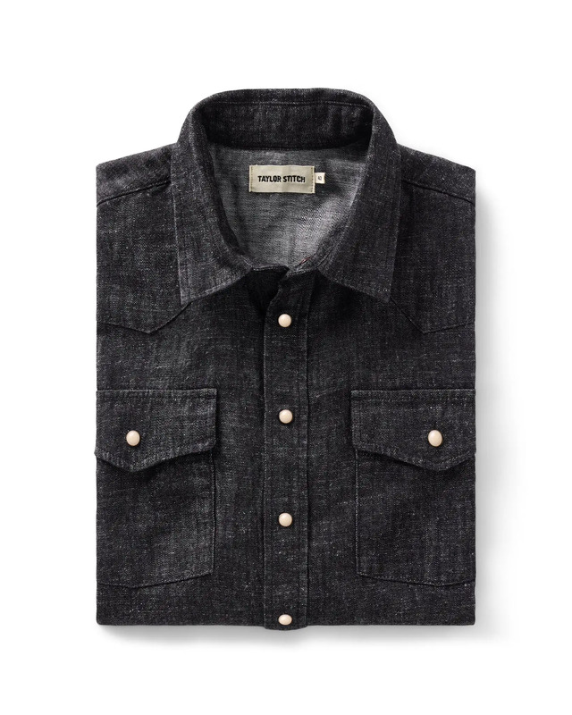 The Glacier Shirt in Black Indigo Hemp Denim