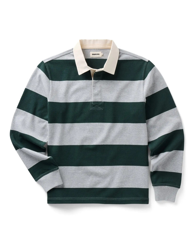 The Rugby Shirt in Dark Forest Stripe