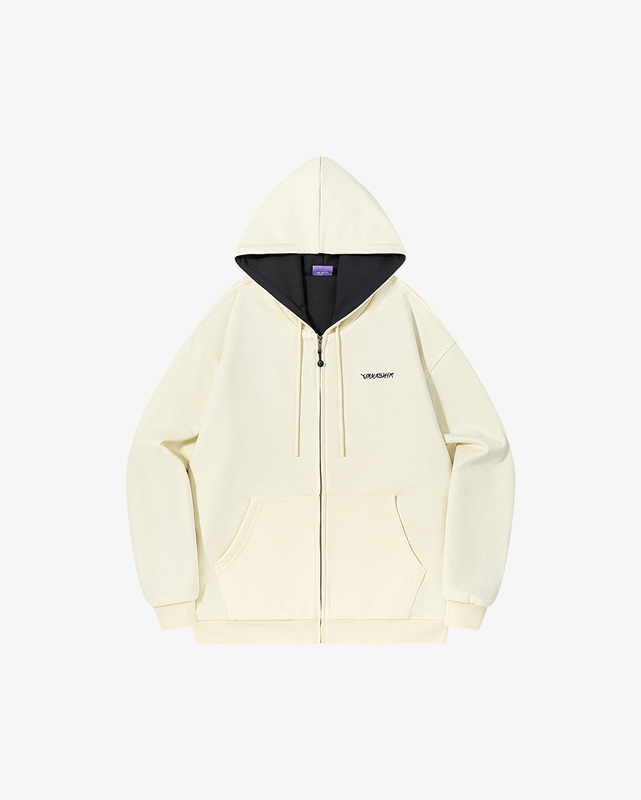Hoodie Zip HTF beige/graphite