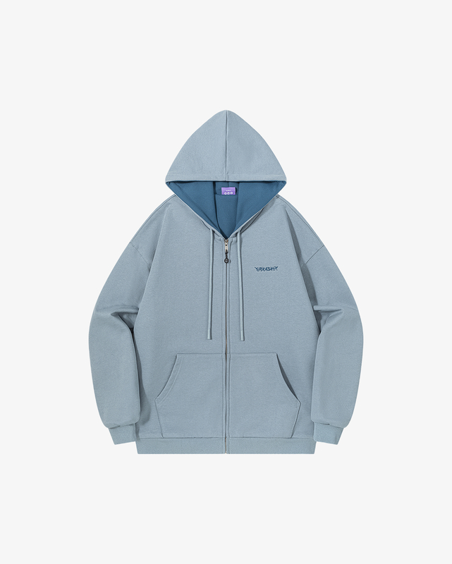 Hoodie Zip HTF grey-green/emerald