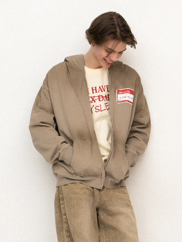 Худи Zip Flat white