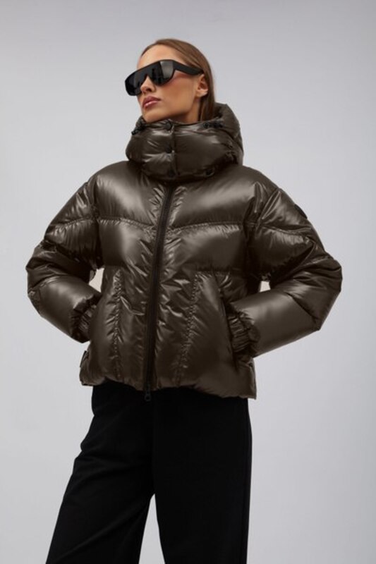 Women's down jacket ACCROSS brown Polyester, size 42 Long Winter straight Goose down, Feather Russia buy with delivery on OZON at a low price (2904773224)