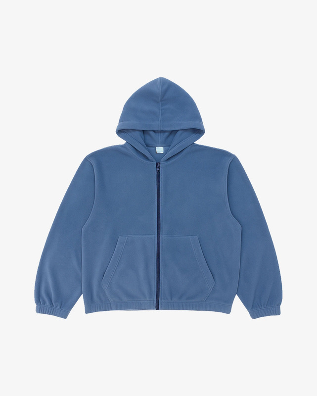 Fleece hoodie Frog light blue