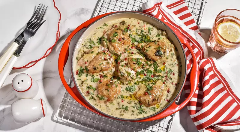 Chicken fricassee classic recipe, step-by-step recipe with photos for 948 kcal