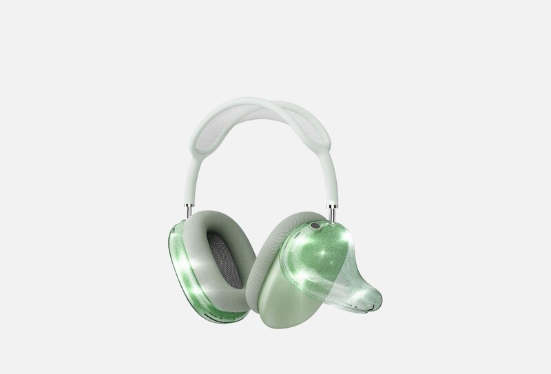 In stock: YamCase AirPods Max headphone case green with glitter