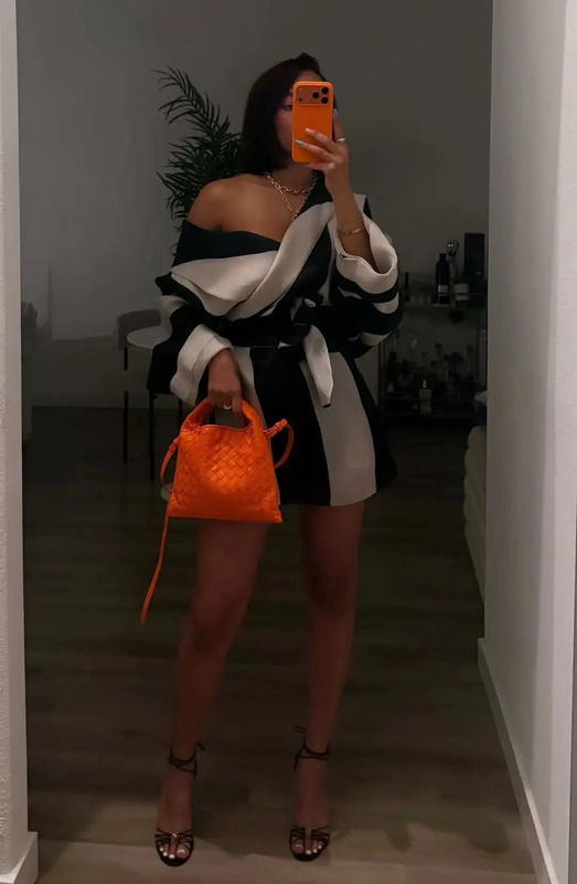 Black &amp; White Pop Of Orange