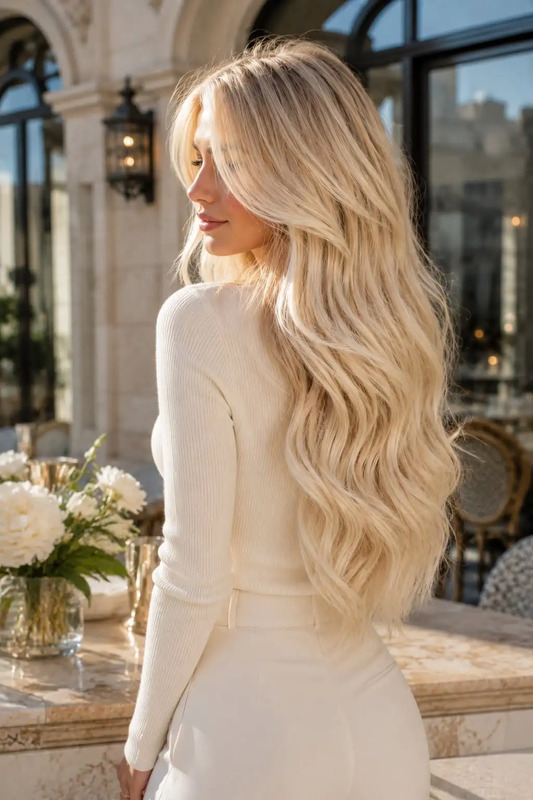 Long Hair Color Ideas – Sun-Kissed Blonde Balayage Waves