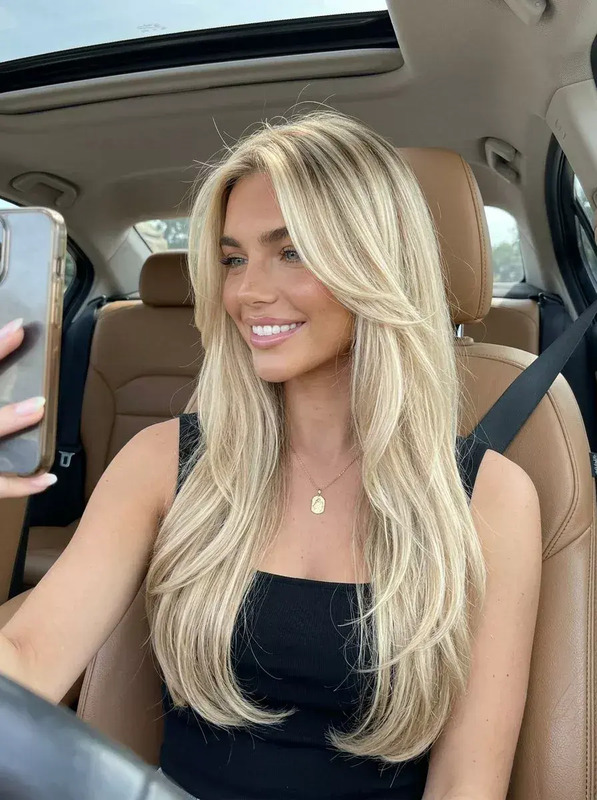 Vanilla Blonde Long Waves 🌟 Face-Framing Layers &amp; Volume - Glamorous Hair Goals ✨