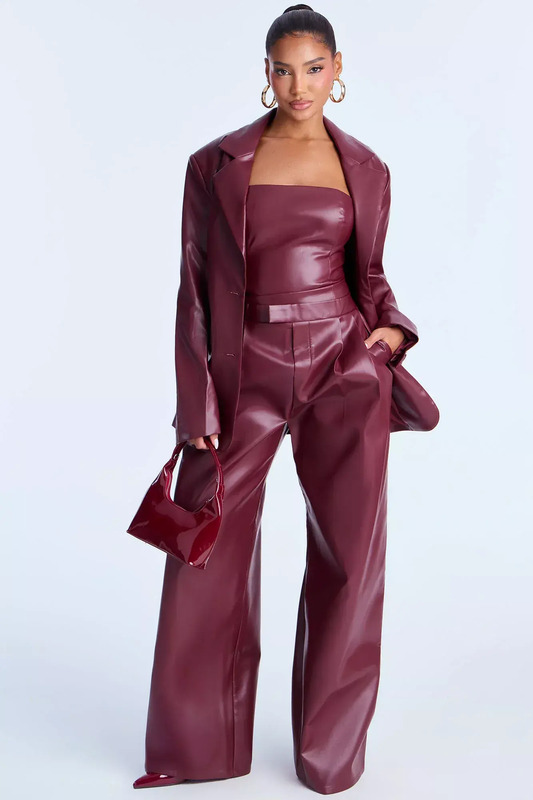 Alessandra Faux Leather 2Piece Blazer Jumpsuit | Fashion Nova