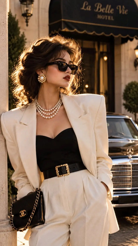 80s Luxury Style Outfit ✨ Vintage Glam Fashion with Old Money Aesthetic