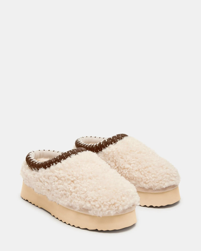 Women's Selena Faux Shearling Slip-On Flats Natural