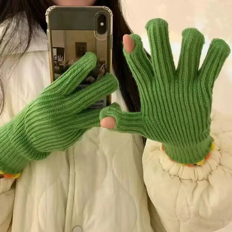Lightweight Knitted Gloves - Scarlet / ONESIZE