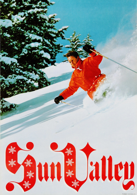 A 1960s travel poster for Sun Valley, printed by Looart Press.