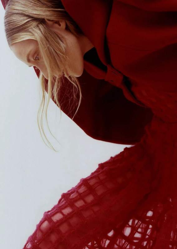 Erika Wall wears Miu Miu and Simone Rocha for Under the Influence Magazine, photo by Janneke Van der Hagen.