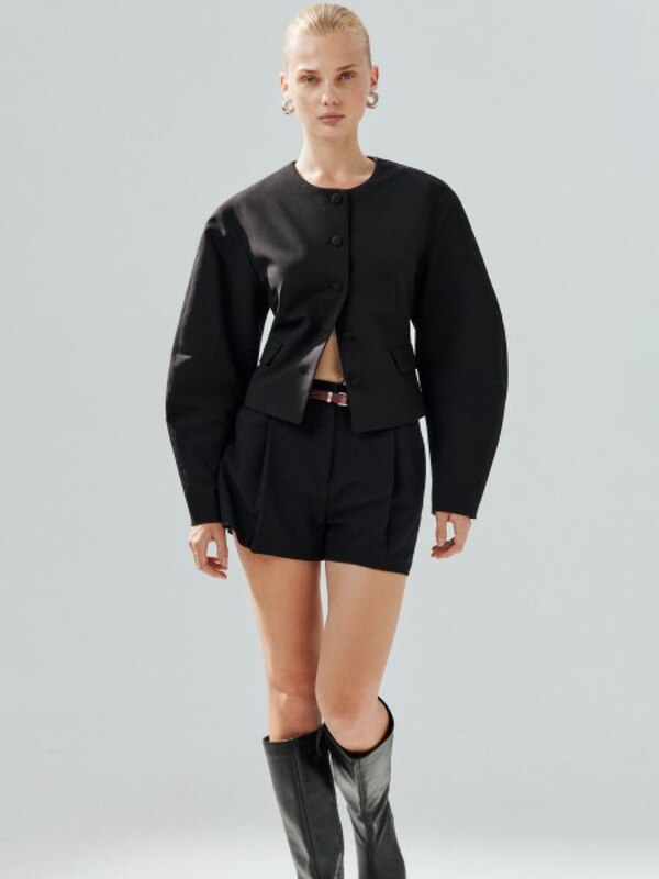 Jacket Women's Befree black, size 50 Fabric fitted Long Casual Buttons, height 170 Plain China buy with delivery to OZON at a low price (2679993640)