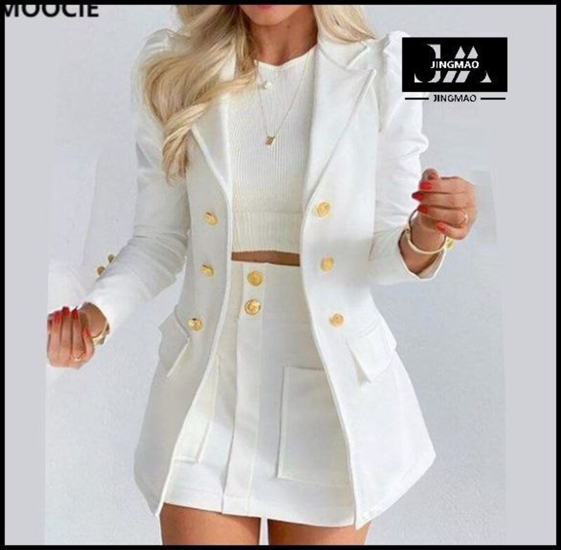 Classic women's suit white, size 44 Decorative buttons China For any season Buy buttons with delivery to OZON at a low price (2011827222)