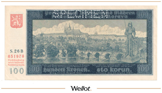 Изображение лота 100 Крон 1940 Богемия и Моравия Образец UNC-