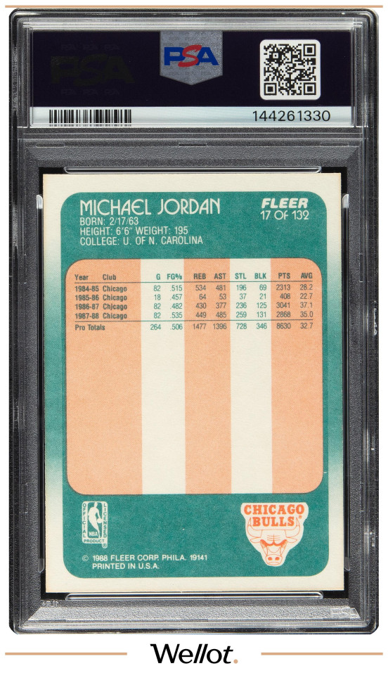 Изображение лота Спортивная Карточка 1988 Майкл Джордан Fleer Chicago Bulls PSA