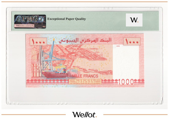 Изображение лота 1000 Франков 2005 Джибути PMG 68 EPQ UNC