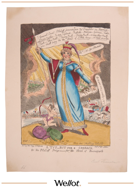 Изображение лота Цинкография «Дочь Генерала Платова и Награда за Голову Наполеона» XIX век Российская Империя