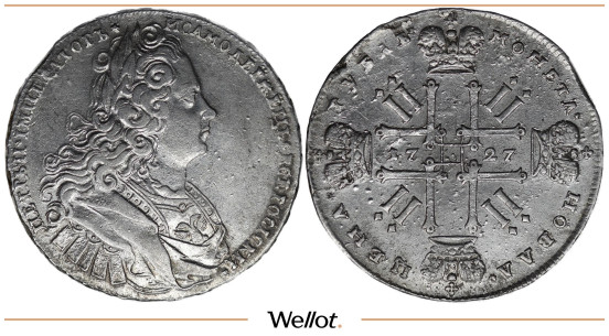 Изображение лота 1 Рубль 1727 Петр II