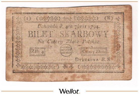 Изображение лота 4 Злотых 1794 Польша Восстание Костюшко