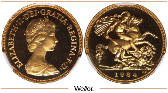 Изображение лота 1/2 Соверена 1984 Елизавета II Великобритания CPRC PF69 Ultra Cameo