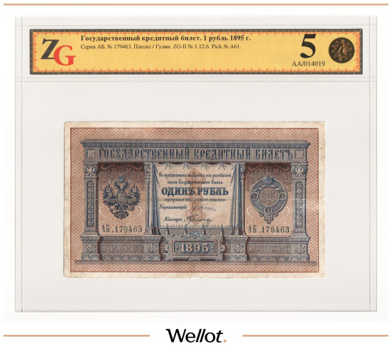 Изображение лота 1 Рубль 1895 Российская Империя ZG 15