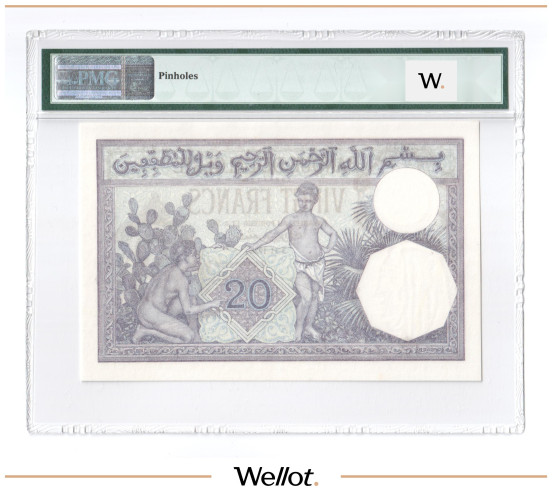 Изображение лота 20 Франков 1928 Алжир PMG 64 UNC