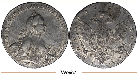 Изображение лота 1 Рубль 1765 ММД ЕI Екатерина II