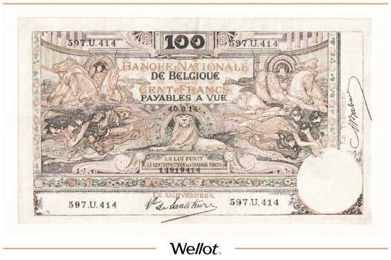 Изображение лота 100 Франков 1914 Бельгия