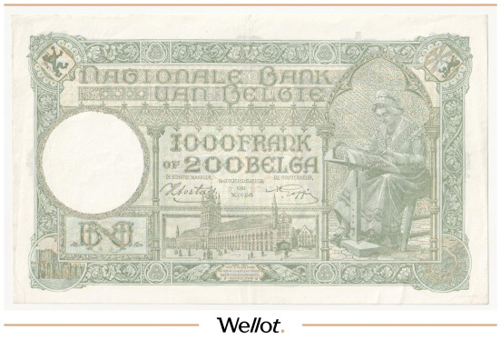 Изображение лота 1000 Франков (200 Белгов) 1943 Бельгия XF+