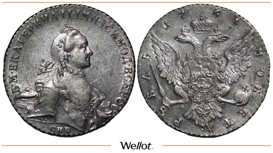 Изображение лота 1 Рубль 1764 СПБ ЯI Екатерина II UNC