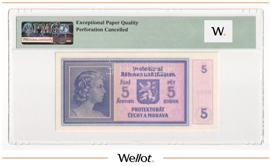 Изображение лота 5 Крон ND (1940) Богемия и Моравия Образец PMG 66 EPQ UNC