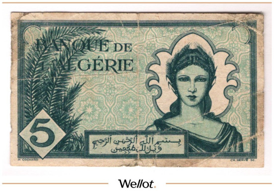 Изображение лота 5 Франков 1942 Алжир