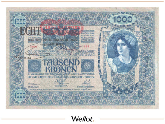 Изображение лота 1000 Крон 1902 (1919) Австрия AUNC